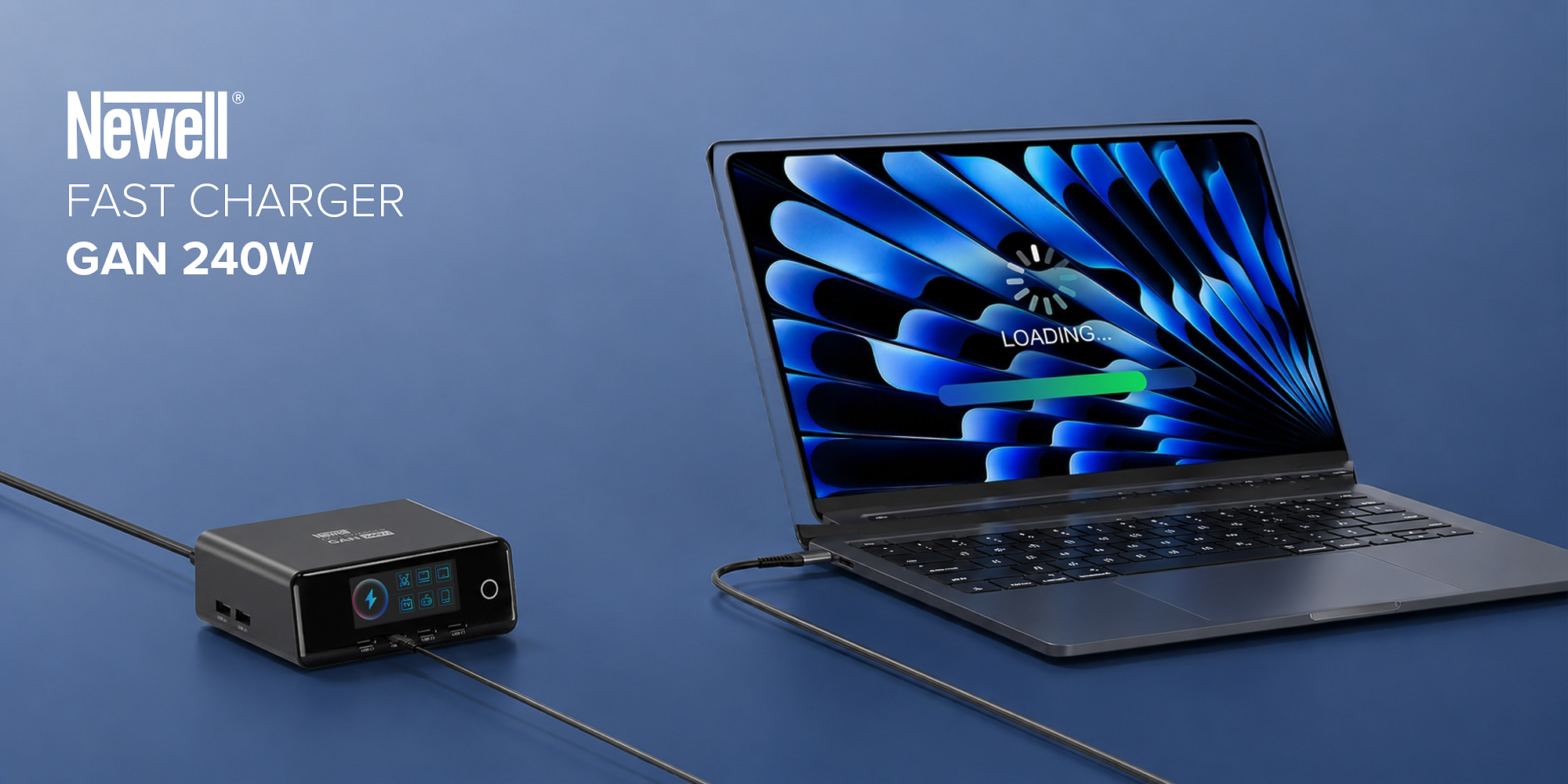 Ładowarka sieciowa Newell GaN 240 W TFT - EU